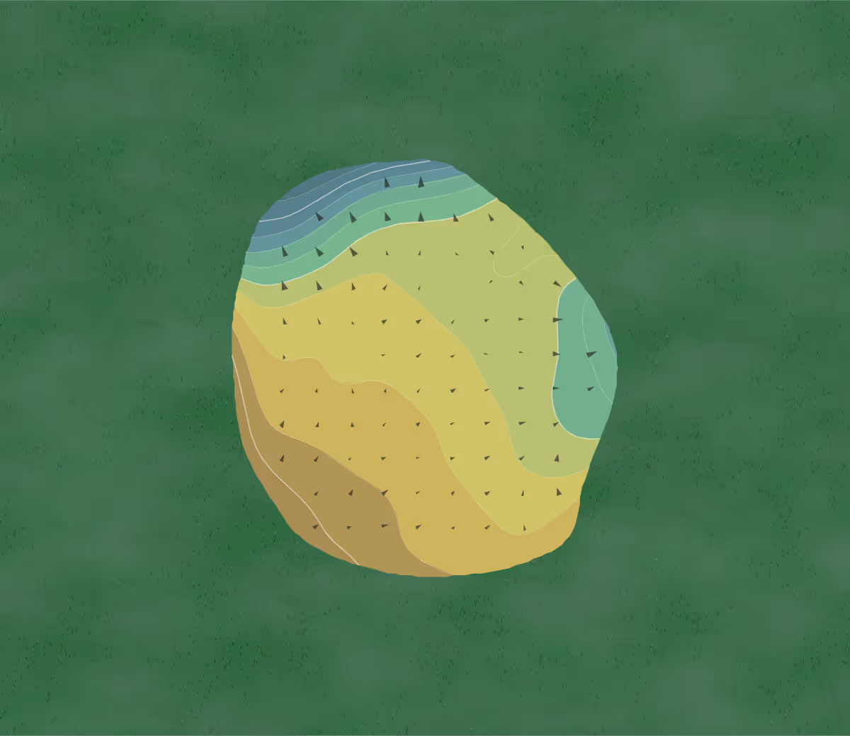 Green contour map of Krendale in Butler, Pennsylvania — 29 elevation contours at a 3-inch interval with fall-line arrows, traced from 1-meter lidar