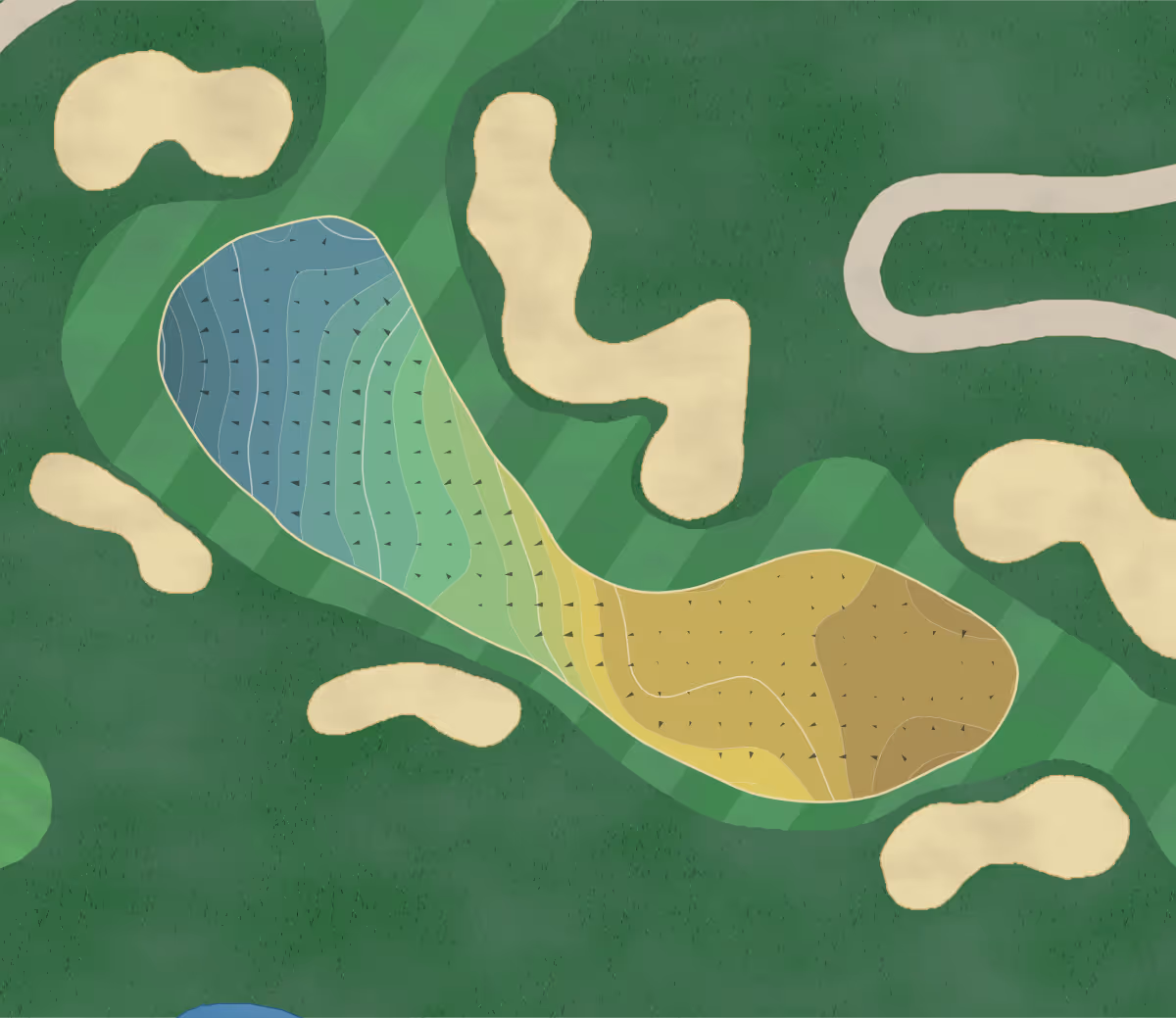 Green contour map of Lake Michigan in Benton Harbor, Michigan — 245 elevation contours at a 3-inch interval with fall-line arrows, traced from 1-meter lidar