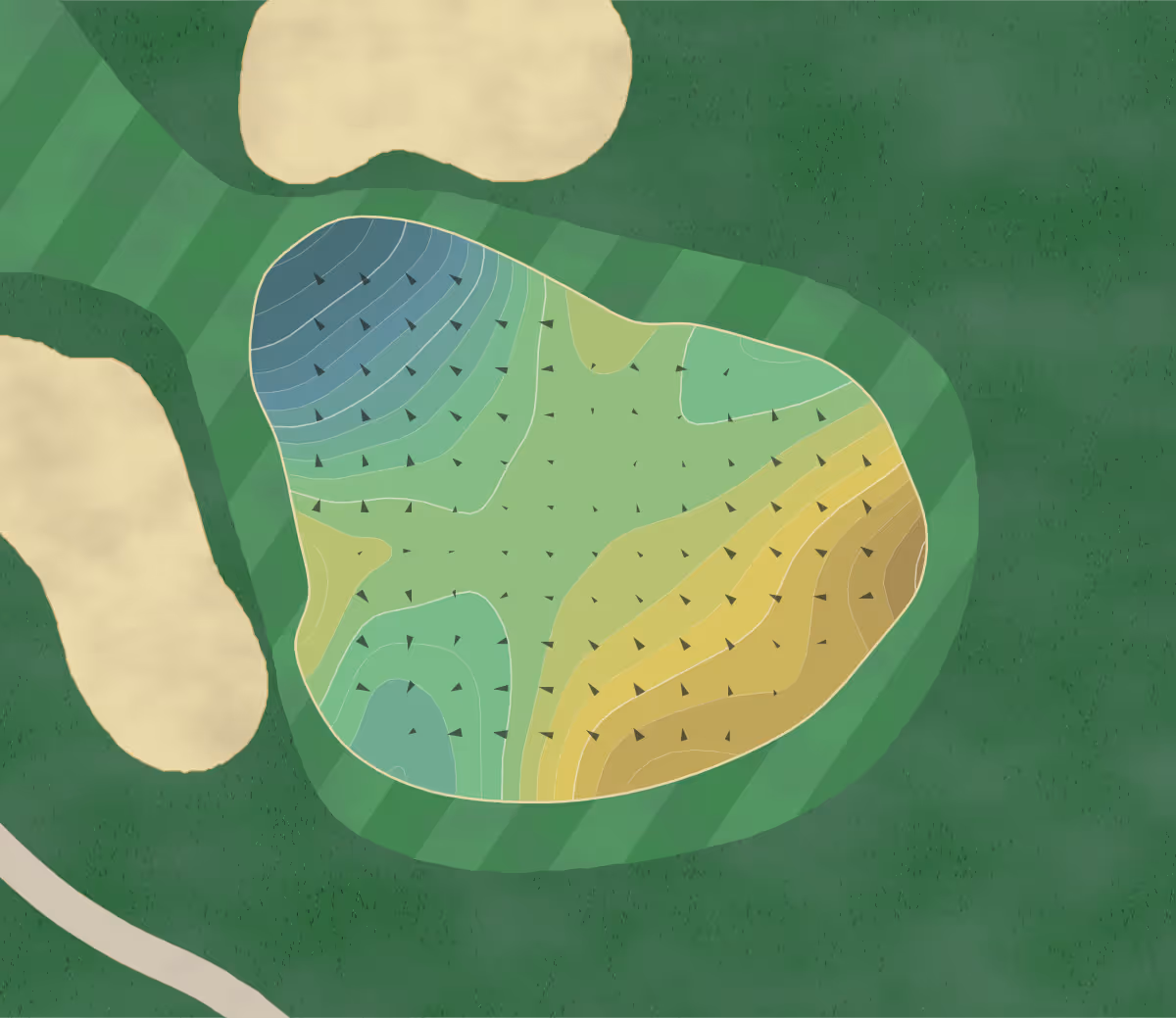 Green contour map of Lake Panorama in Panora, Iowa — 213 elevation contours at a 3-inch interval with fall-line arrows, traced from 1-meter lidar