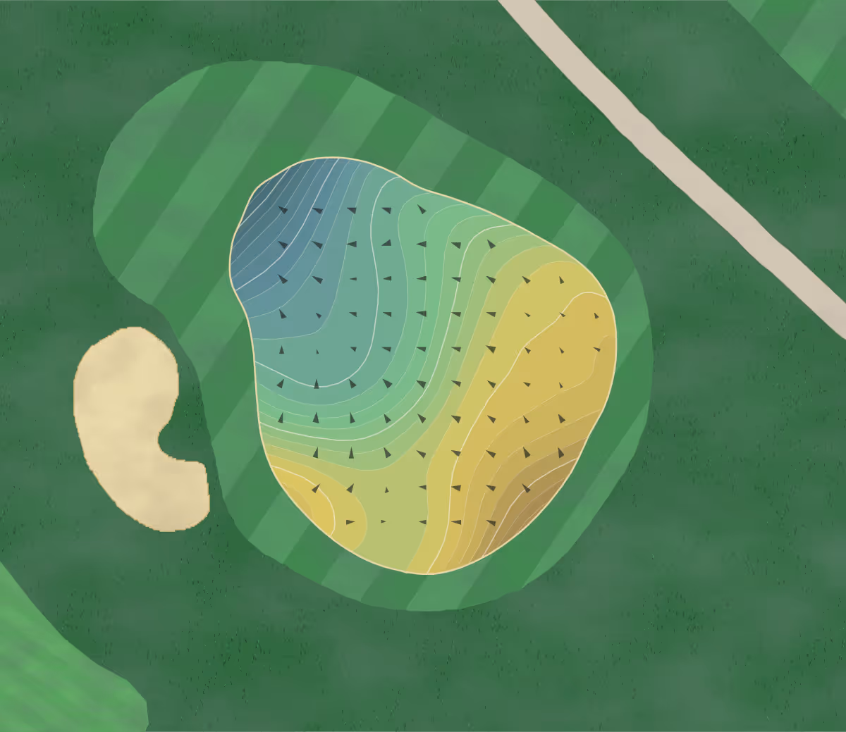 Green contour map of Lake Quivira in Lake Quivira, Kansas — 275 elevation contours at a 3-inch interval with fall-line arrows, traced from 1-meter lidar