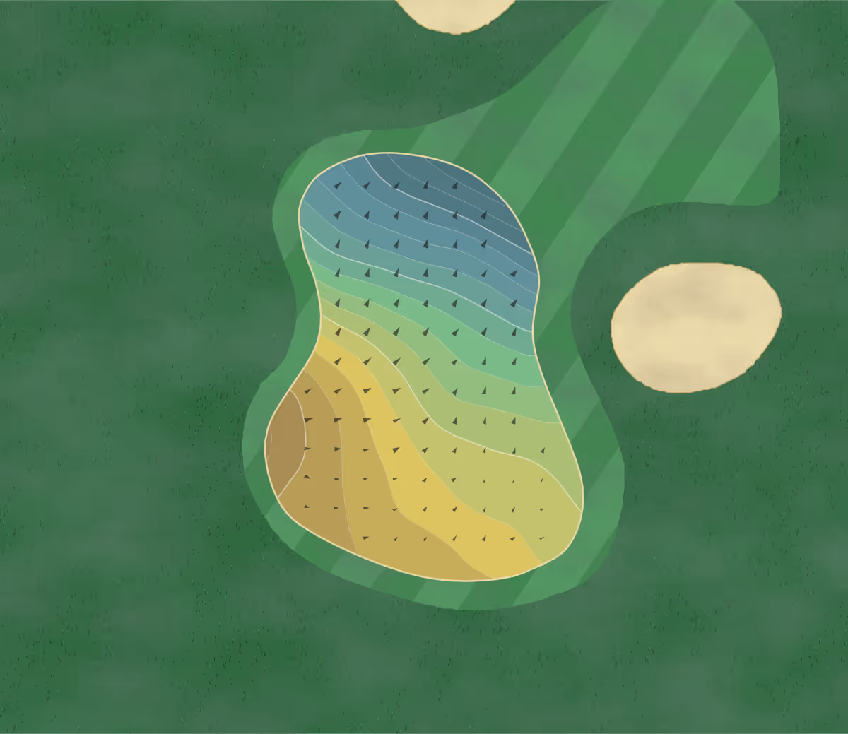 Green contour map of Lake Spanaway in Tacoma, Washington — 159 elevation contours at a 3-inch interval with fall-line arrows, traced from 1-meter lidar