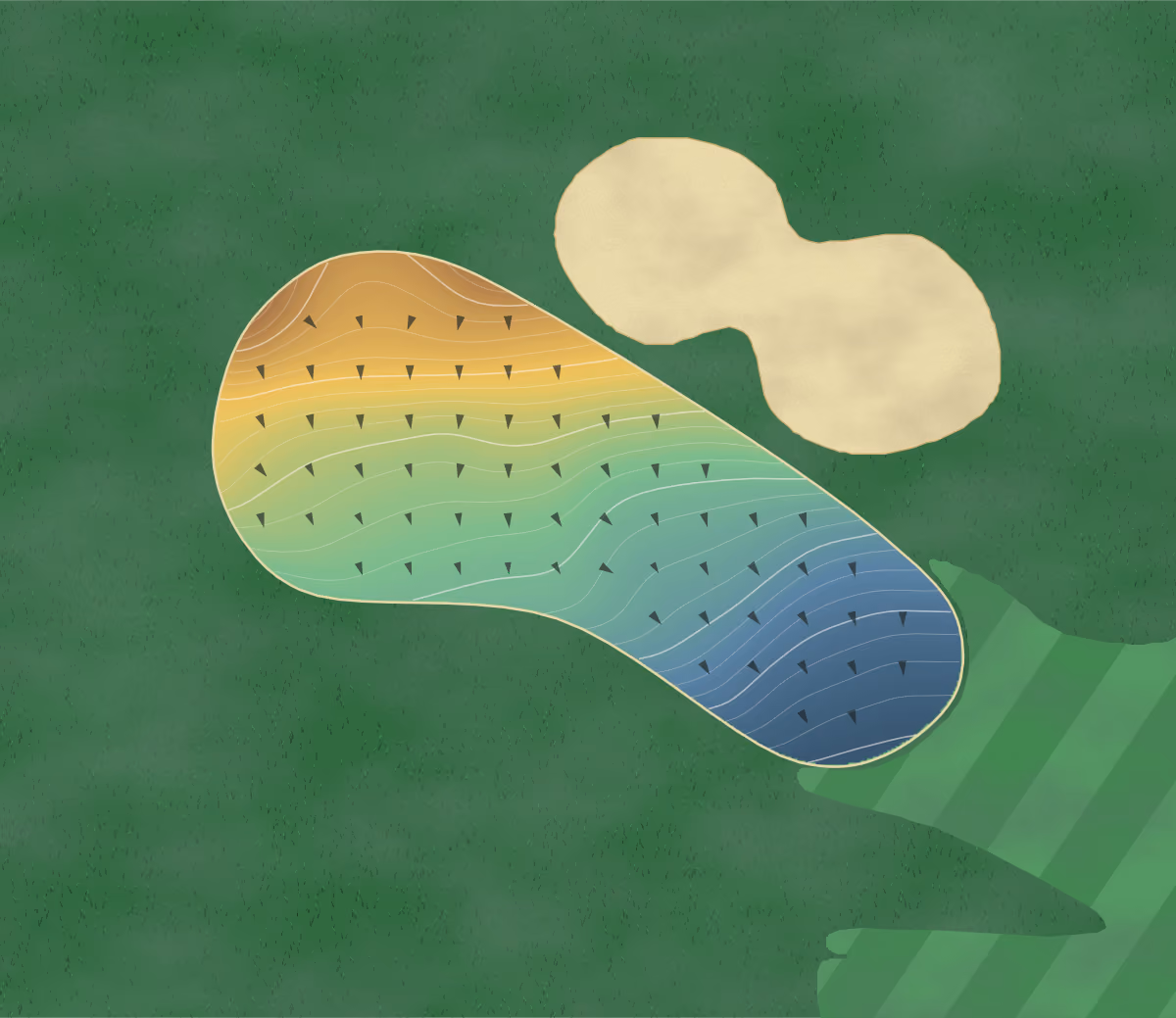 Green contour map of Lake Spivey in Jonesboro, Georgia: 219 elevation contours at a 3-inch interval with fall-line arrows, traced from 1-meter lidar