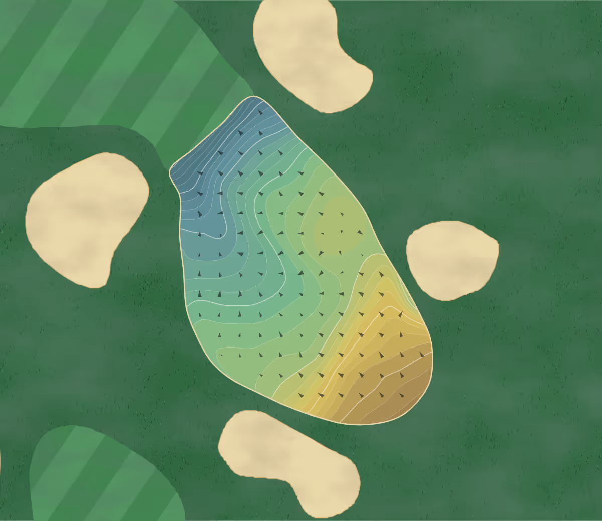 Green contour map of Lake Success in Lake Success, New York — 240 elevation contours at a 3-inch interval with fall-line arrows, traced from 1-meter lidar