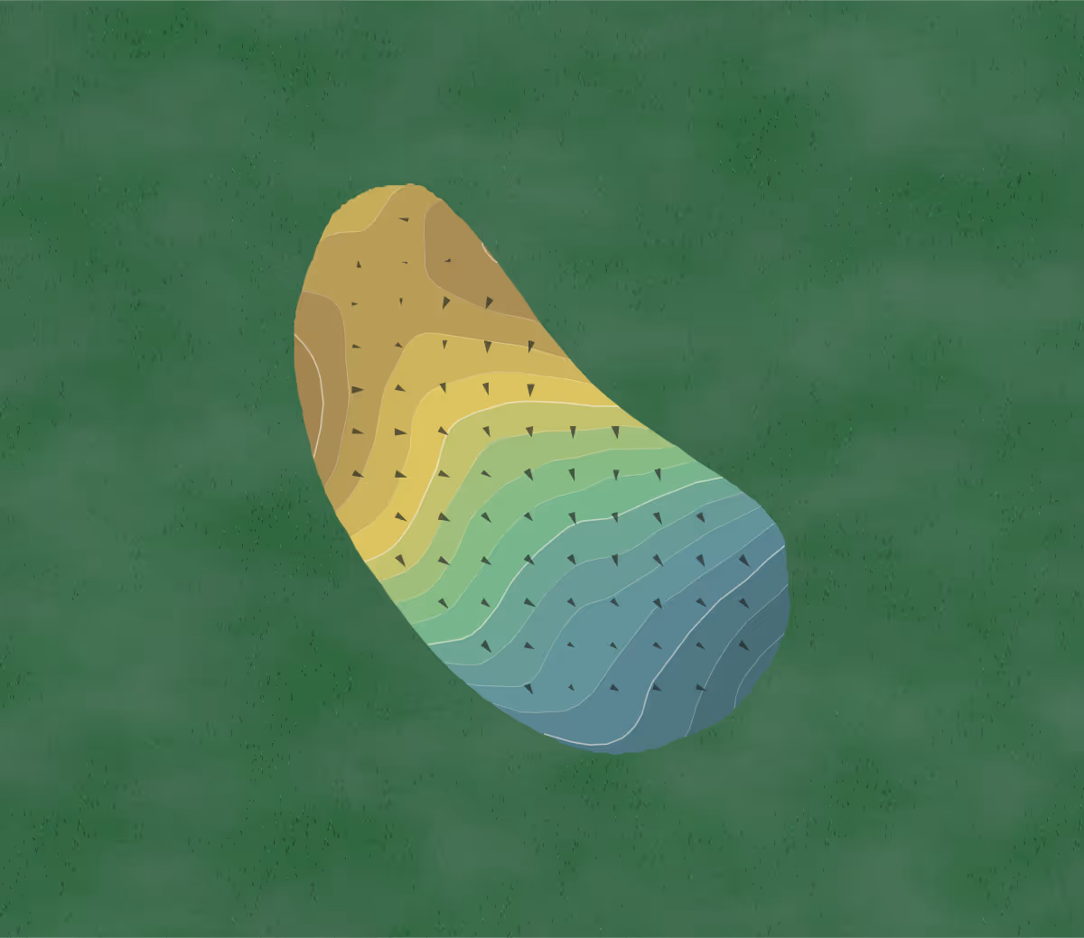 Green contour map of LakeRidge in Lubbock, Texas — 185 elevation contours at a 3-inch interval with fall-line arrows, traced from 1-meter lidar