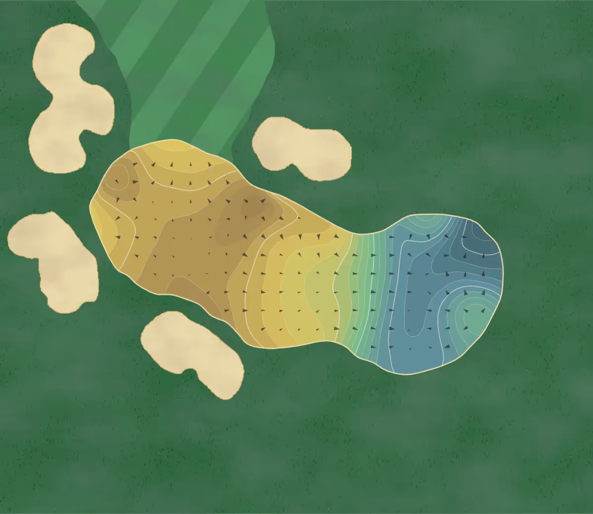 Green contour map of Laurel Valley in Ligonier, Pennsylvania — 246 elevation contours at a 3-inch interval with fall-line arrows, traced from 1-meter lidar