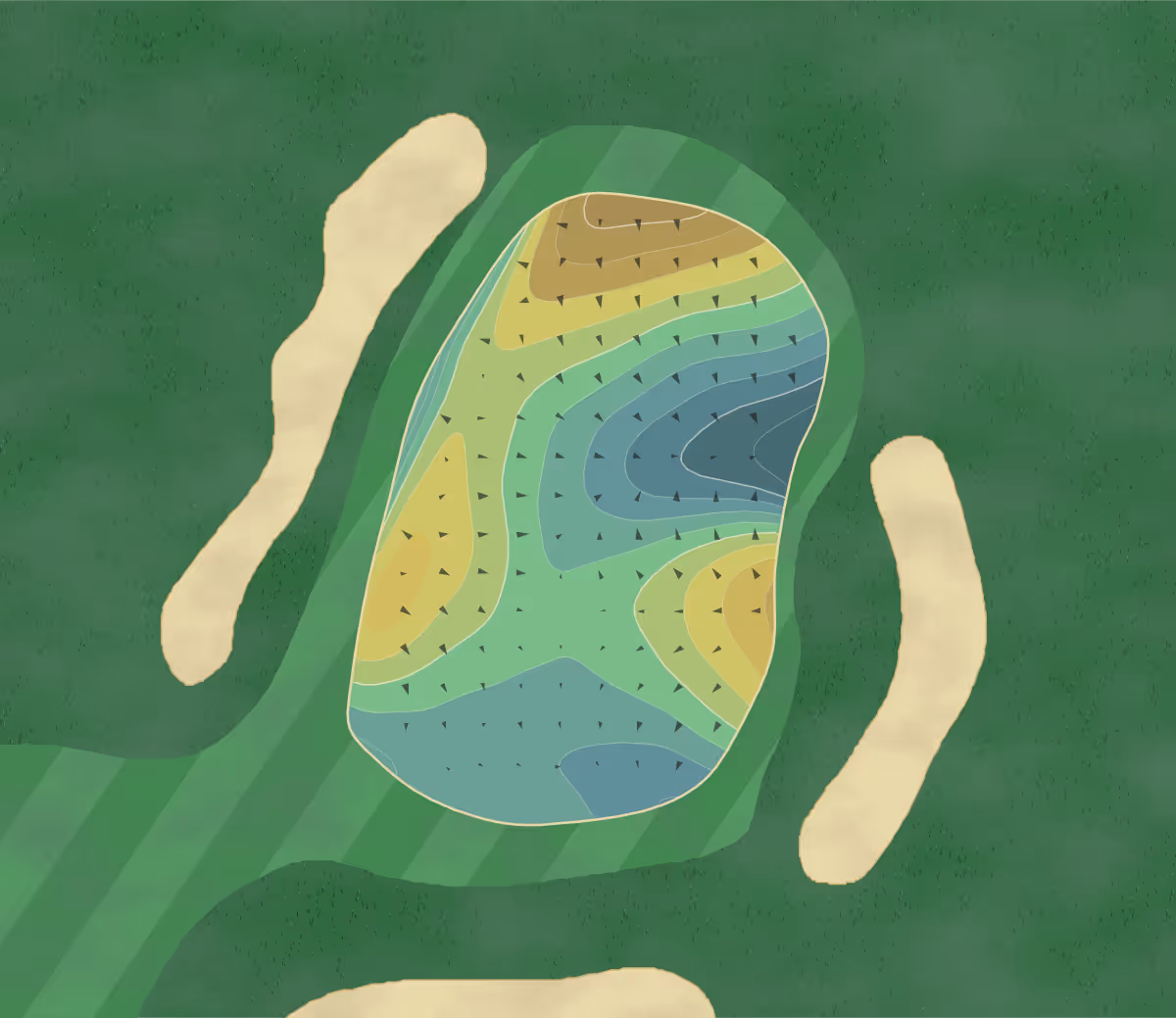 Green contour map of Lawsonia in Green Lake, Wisconsin — 353 elevation contours at a 3-inch interval with fall-line arrows, traced from 1-meter lidar