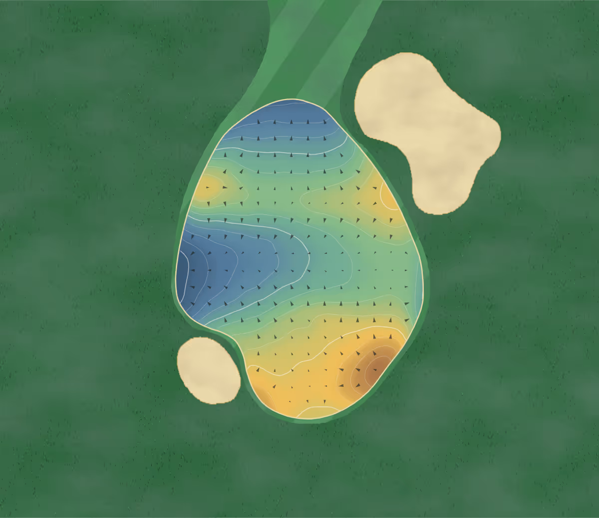 Green contour map of Leduc in Leduc, Canada: 144 elevation contours at a 8-centimeter interval with fall-line arrows, traced from 1-meter lidar