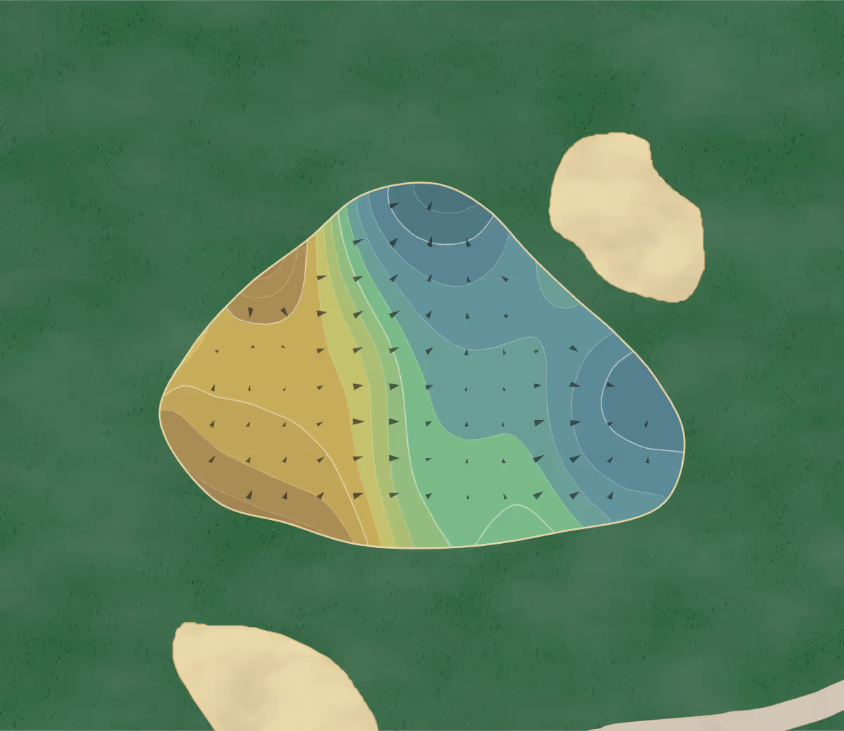 Green contour map of Legacy in Henderson, Nevada — 210 elevation contours at a 3-inch interval with fall-line arrows, traced from 1-meter lidar