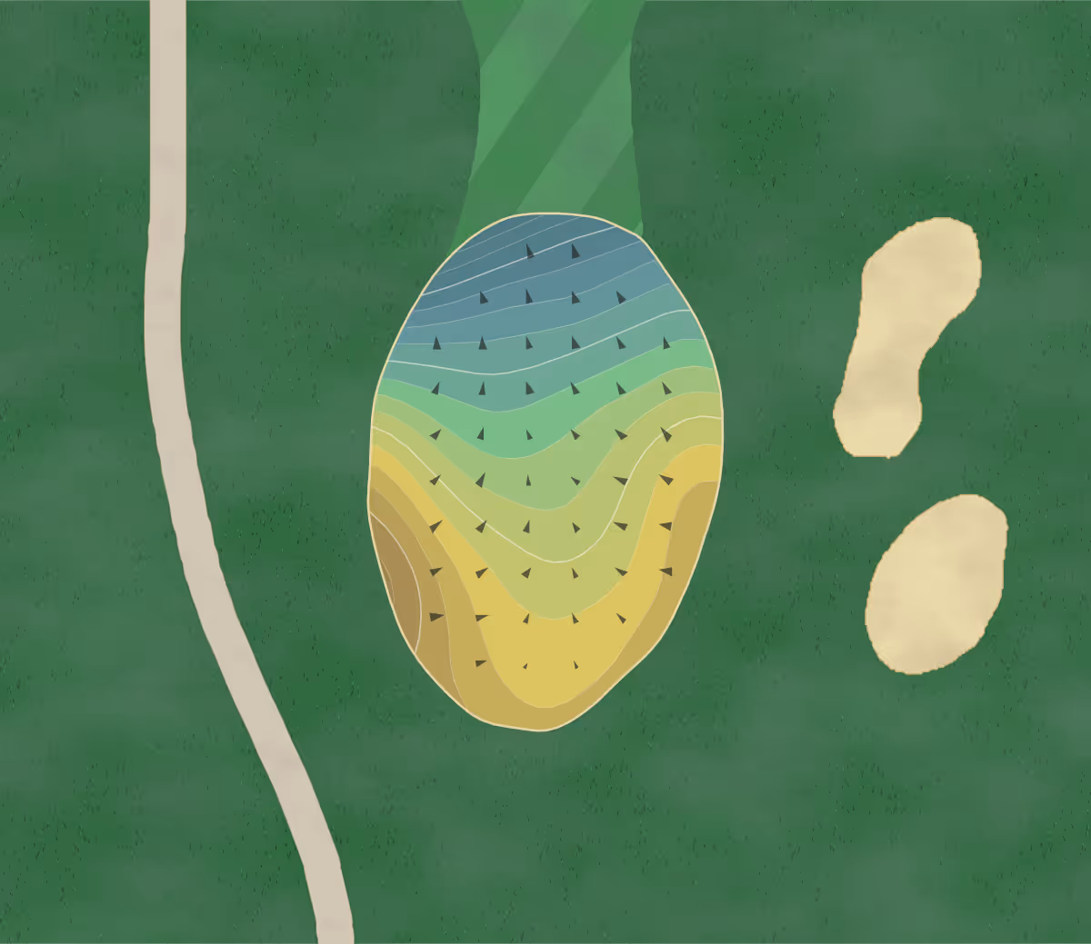 Green contour map of Legacy Hills in LaPorte, Indiana — 201 elevation contours at a 3-inch interval with fall-line arrows, traced from 1-meter lidar