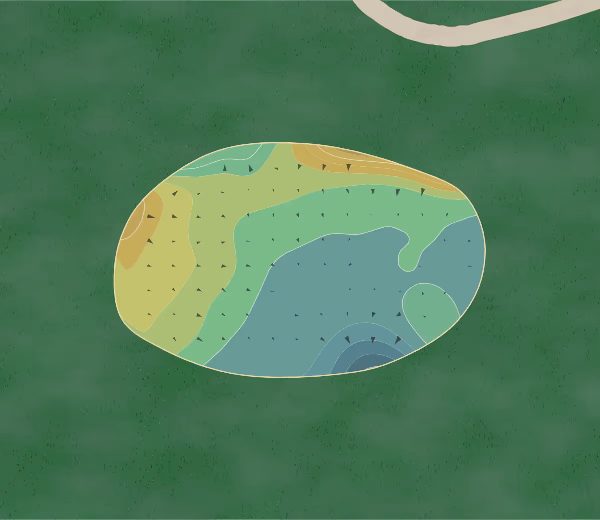 Green contour map of Legacy Ridge in Westminster, Colorado — 187 elevation contours at a 3-inch interval with fall-line arrows, traced from 1-meter lidar