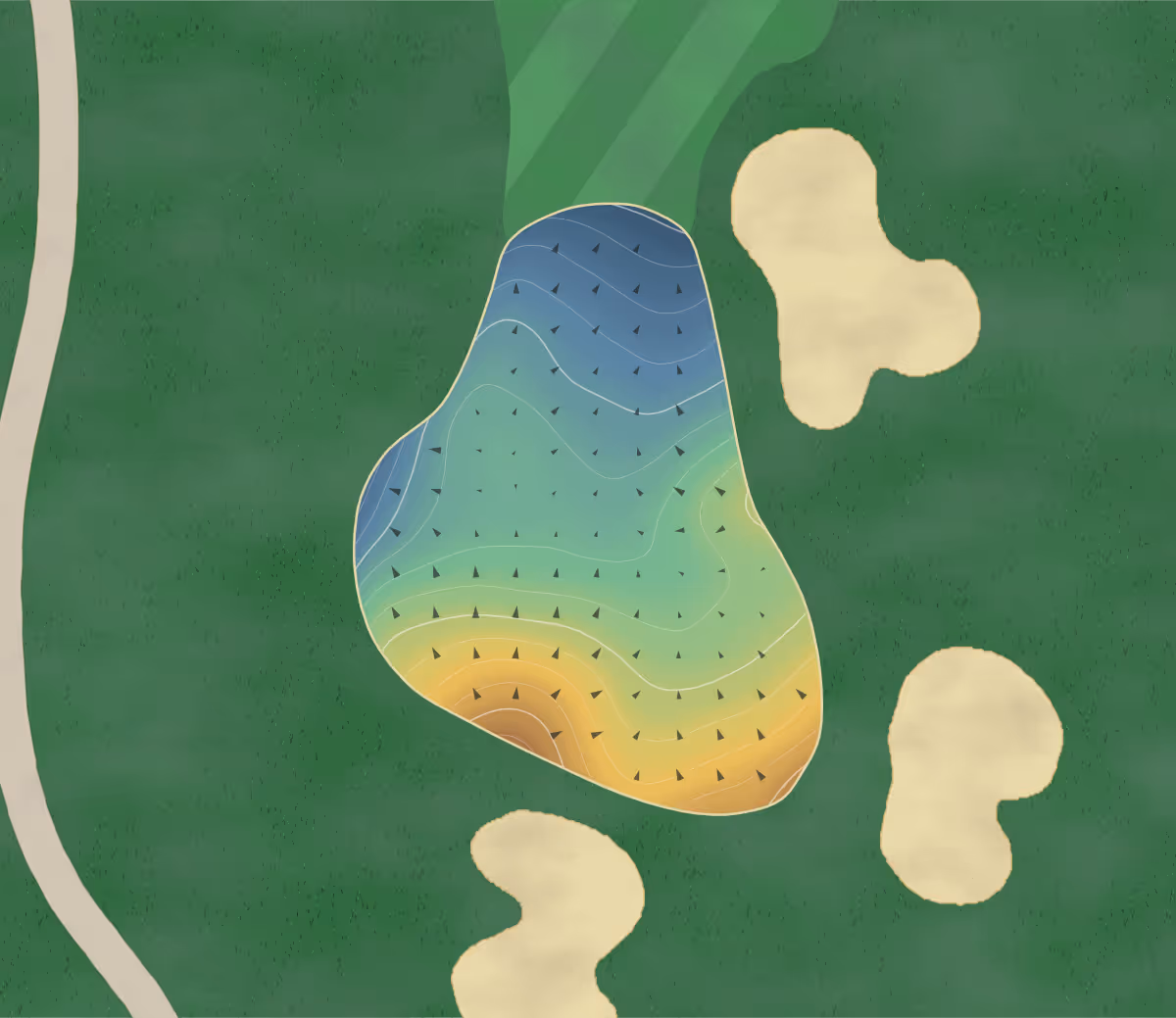 Green contour map of Legends Club in Prior Lake, Minnesota — 179 elevation contours at a 3-inch interval with fall-line arrows, traced from 1-meter lidar