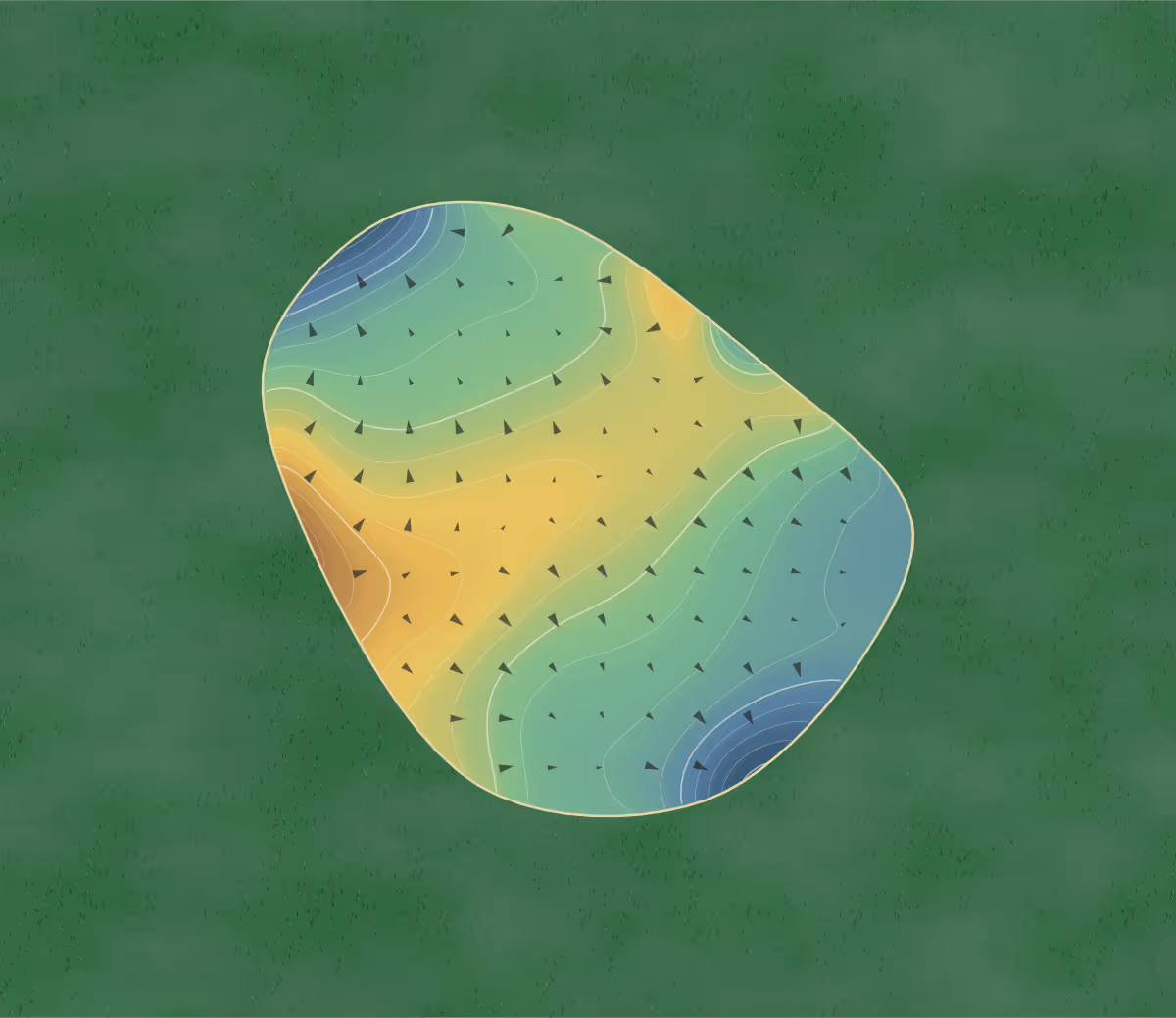 Green contour map of Legends Gc in Kingsland, Texas — 243 elevation contours at a 3-inch interval with fall-line arrows, traced from 1-meter lidar