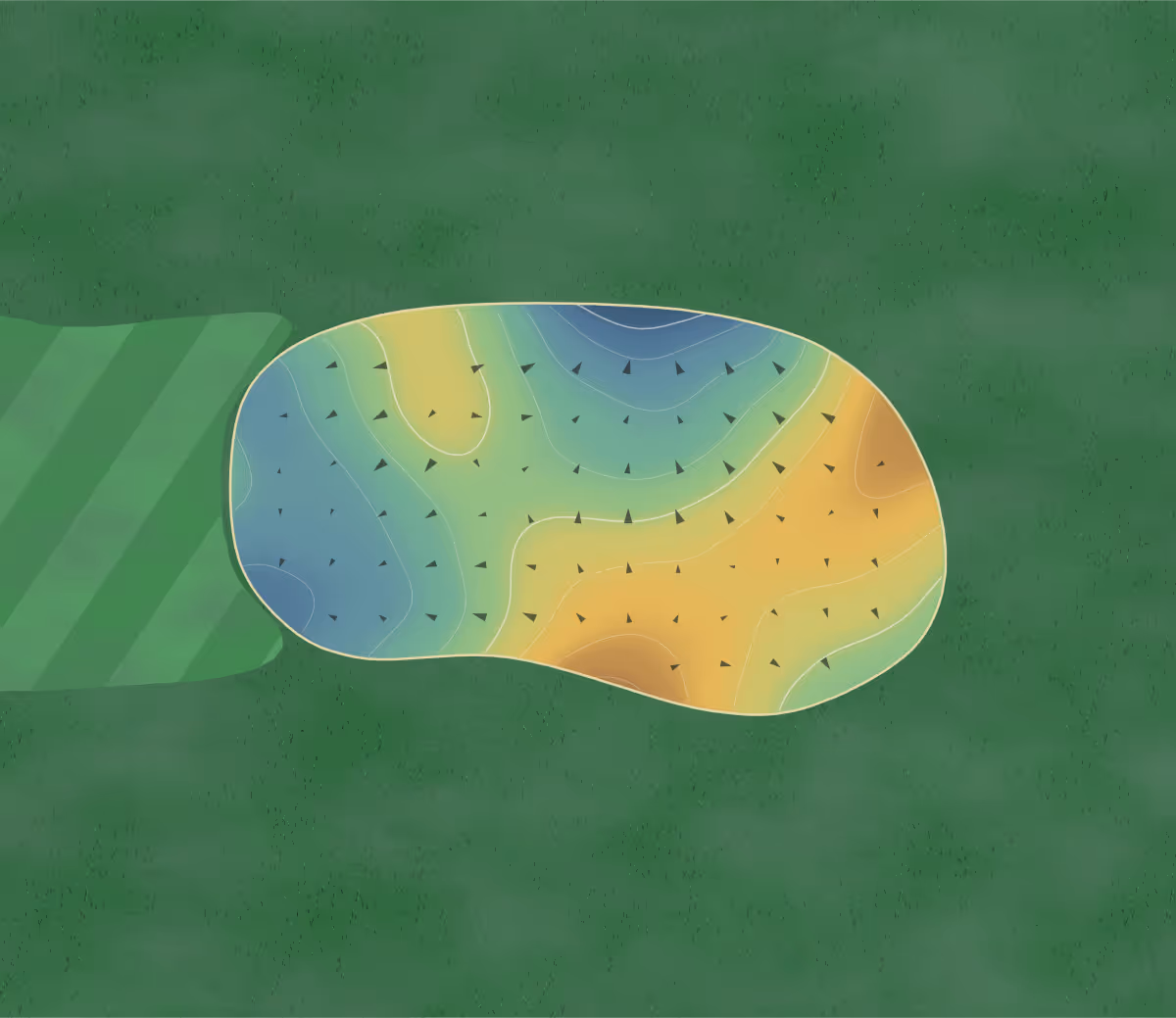 Green contour map of Leisure Village in Lakewood, New Jersey: 59 elevation contours at a 3-inch interval with fall-line arrows, traced from 1-meter lidar