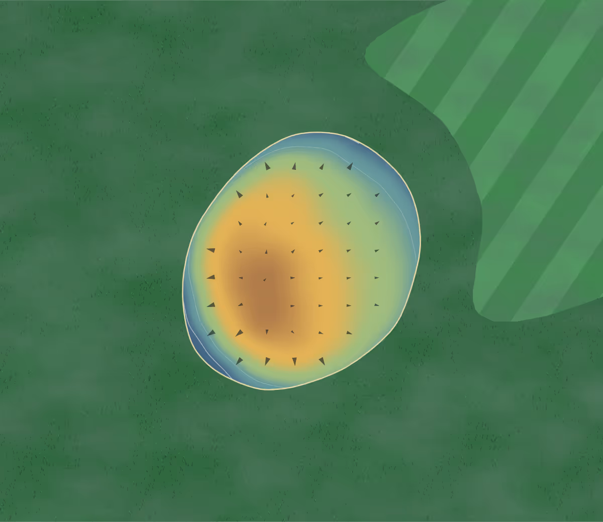 Green contour map of Lenkota in Lennox, South Dakota — 50 elevation contours at a 3-inch interval with fall-line arrows, traced from 1-meter lidar