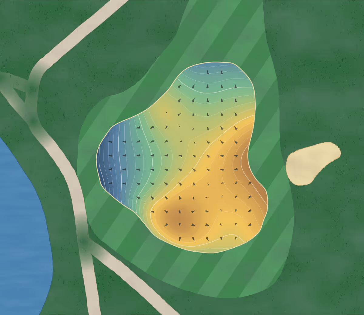 Green contour map of Lew Wentz in Ponca City, Oklahoma — 235 elevation contours at a 3-inch interval with fall-line arrows, traced from 1-meter lidar