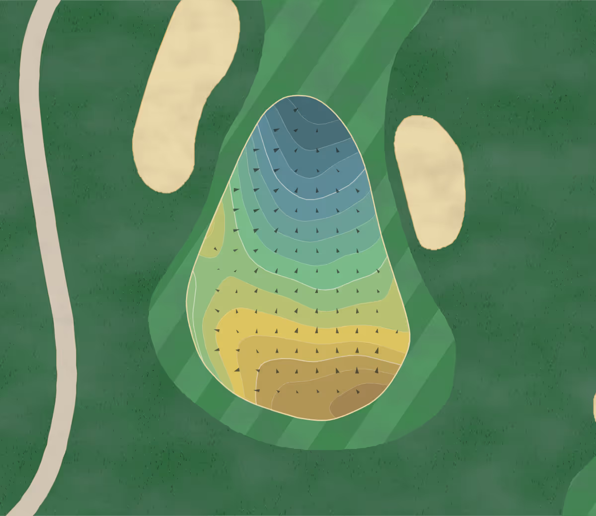 Green contour map of Lick Creek in Pekin, Illinois — 238 elevation contours at a 3-inch interval with fall-line arrows, traced from 1-meter lidar