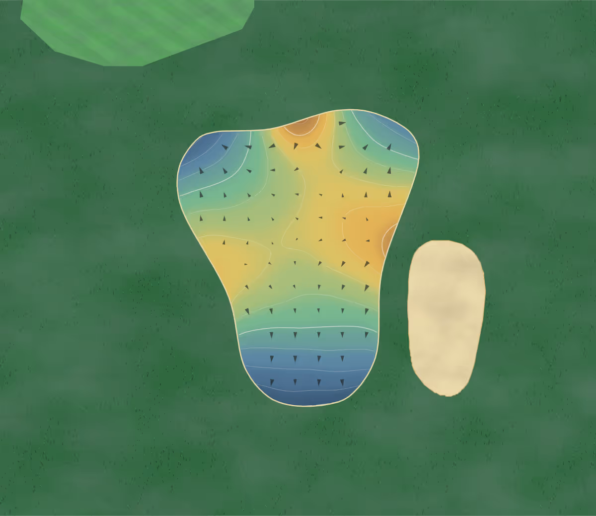 Green contour map of Little Apple in Bellville, Ohio: 209 elevation contours at a 3-inch interval with fall-line arrows, traced from 1-meter lidar