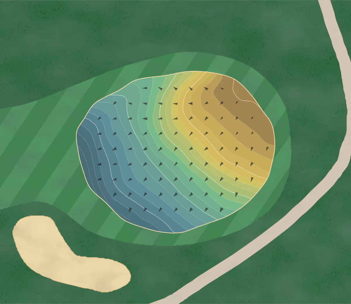 Green contour map of Little Harbor in Wareham, Massachusetts — 190 elevation contours at a 3-inch interval with fall-line arrows, traced from 1-meter lidar