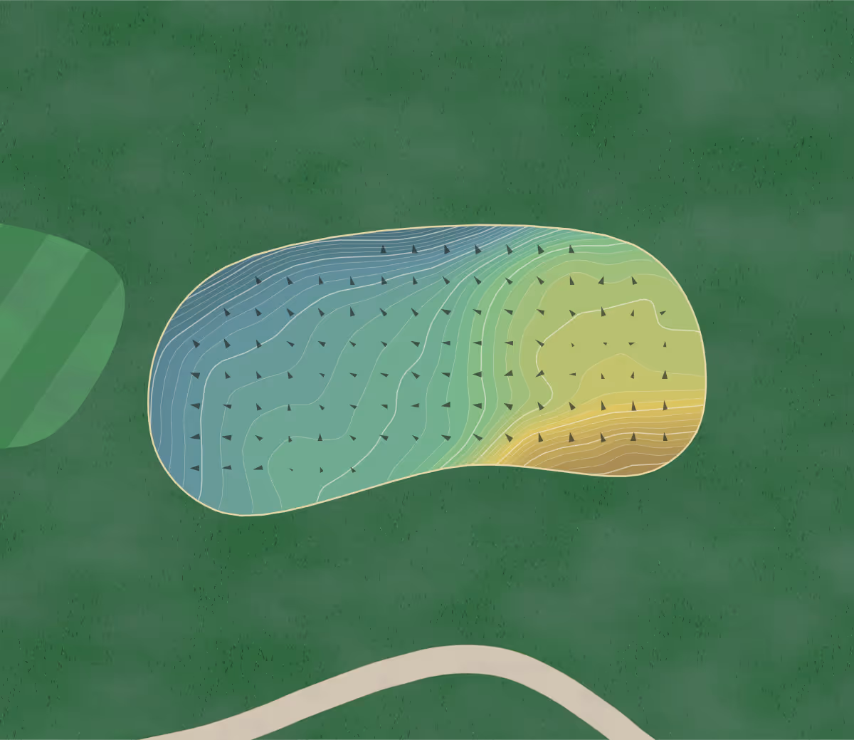 Green contour map of Loch Nairn in Avondale, Pennsylvania — 246 elevation contours at a 3-inch interval with fall-line arrows, traced from 1-meter lidar