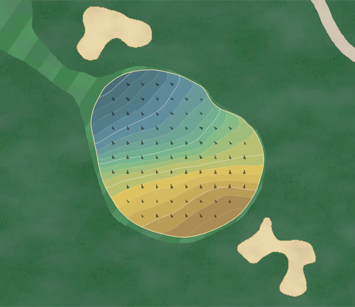 Green contour map of Lockport Town in Lockport, New York — 204 elevation contours at a 3-inch interval with fall-line arrows, traced from 1-meter lidar