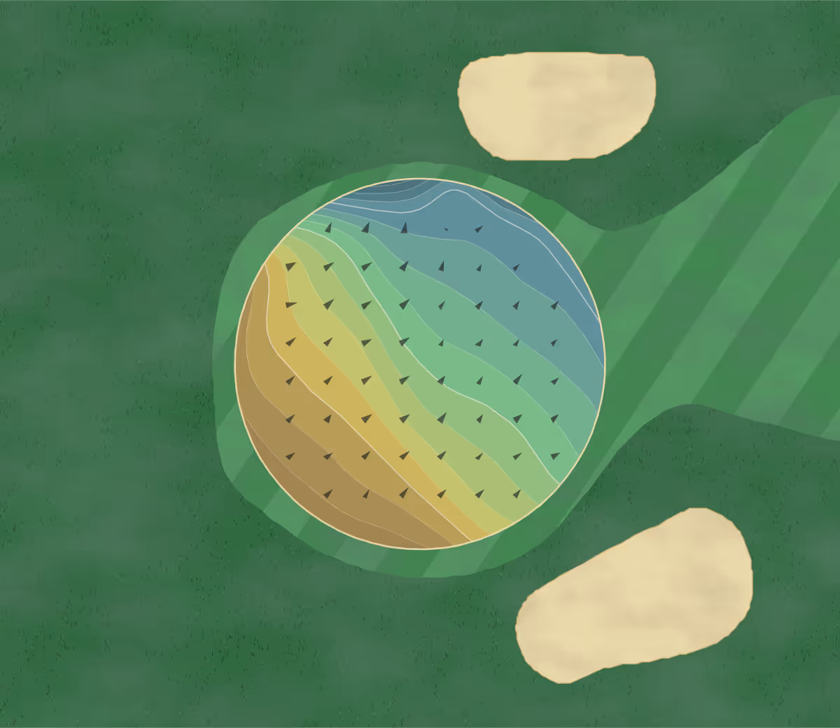 Green contour map of Locust Hill in Pittsford, New York — 170 elevation contours at a 3-inch interval with fall-line arrows, traced from 1-meter lidar
