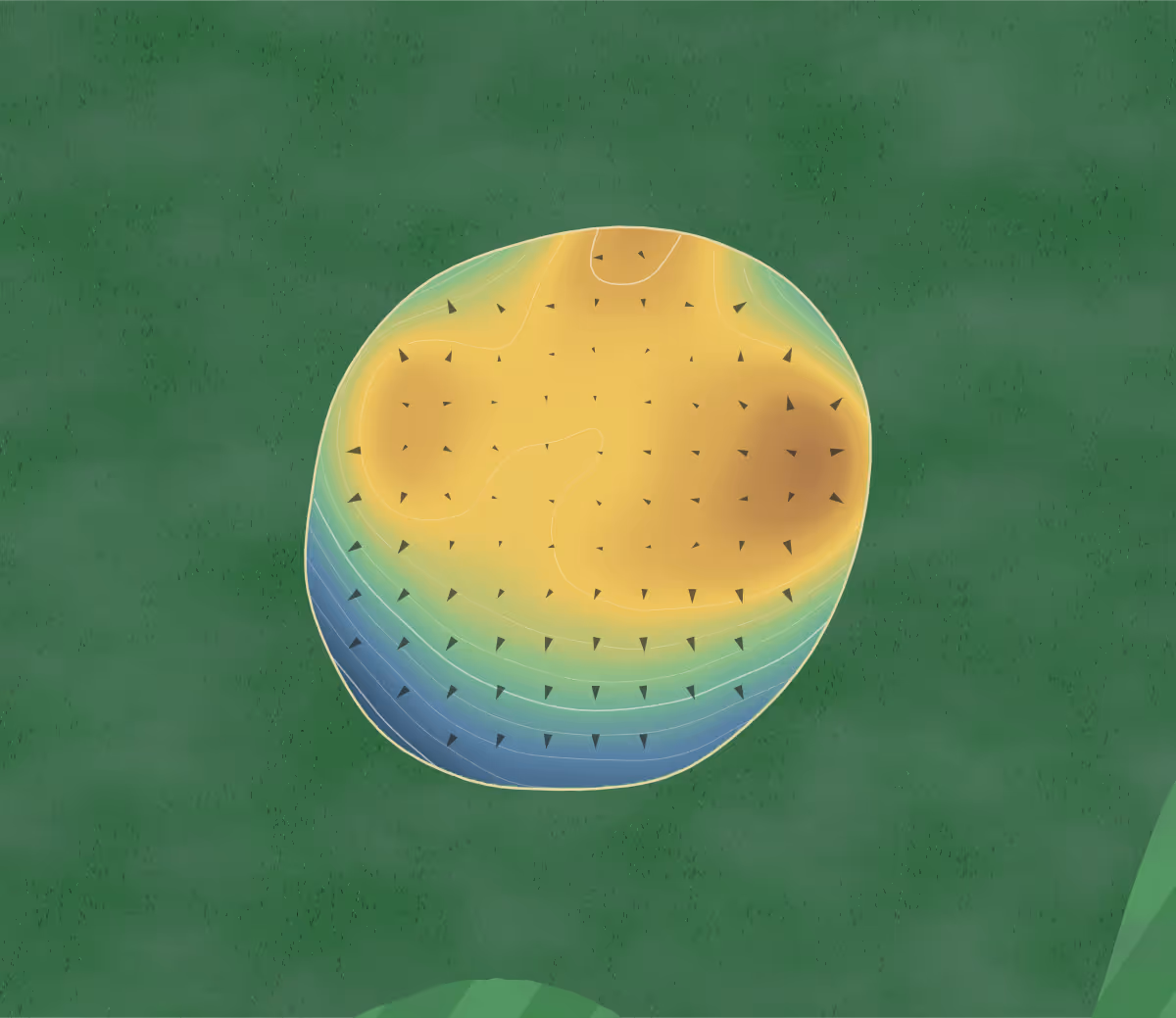 Green contour map of Lombard in Lombard, Illinois: 99 elevation contours at a 3-inch interval with fall-line arrows, traced from 1-meter lidar