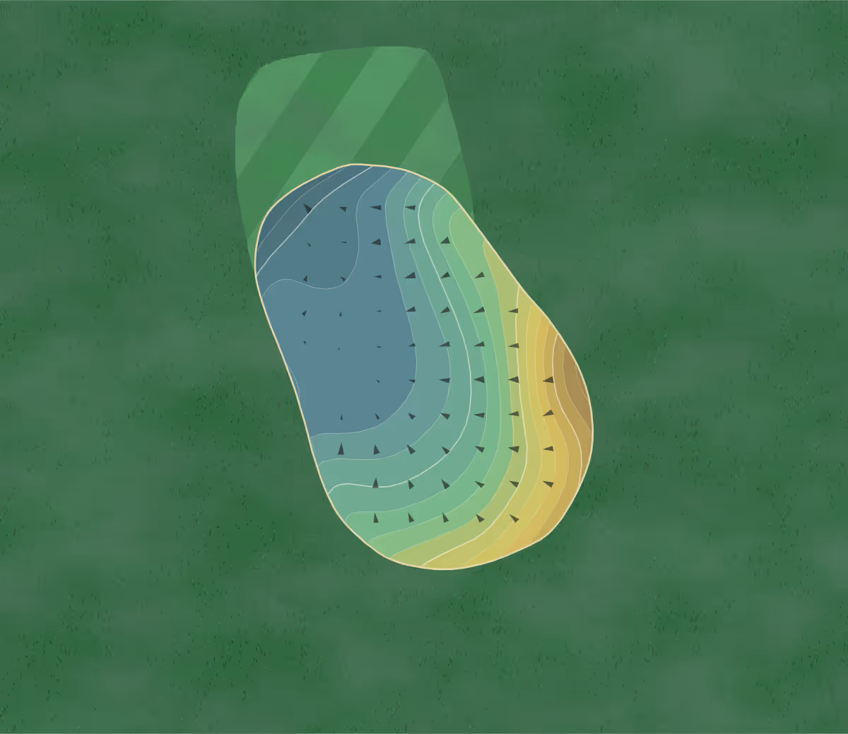 Green contour map of Londonderry CC in Londonderry, New Hampshire — 193 elevation contours at a 3-inch interval with fall-line arrows, traced from 1-meter lidar