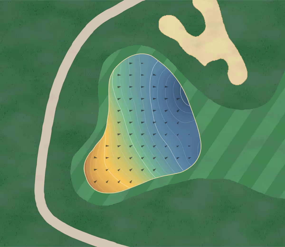 Green contour map of Lone Tree in Lone Tree, Colorado — 190 elevation contours at a 3-inch interval with fall-line arrows, traced from 1-meter lidar