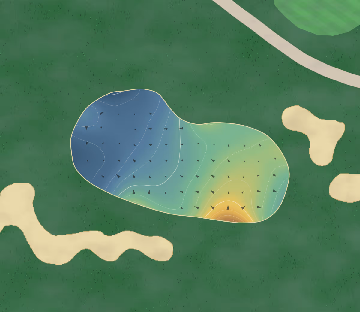 Green contour map of Lone Tree in Antioch, California — 165 elevation contours at a 3-inch interval with fall-line arrows, traced from 1-meter lidar