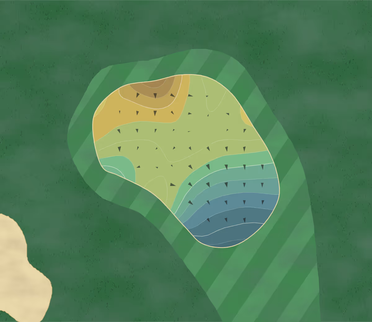 Green contour map of Lone Tree in Chandler, Arizona — 174 elevation contours at a 3-inch interval with fall-line arrows, traced from 1-meter lidar