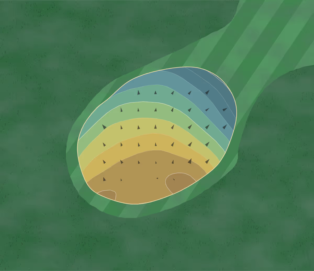 Green contour map of Long Marsh in Rotonda, Florida — 76 elevation contours at a 3-inch interval with fall-line arrows, traced from 1-meter lidar