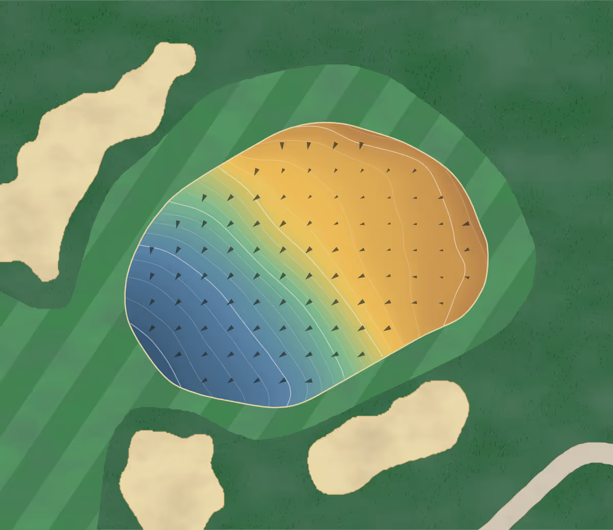 Green contour map of Longmeadow in Hampden, Massachusetts — 210 elevation contours at a 3-inch interval with fall-line arrows, traced from 1-meter lidar