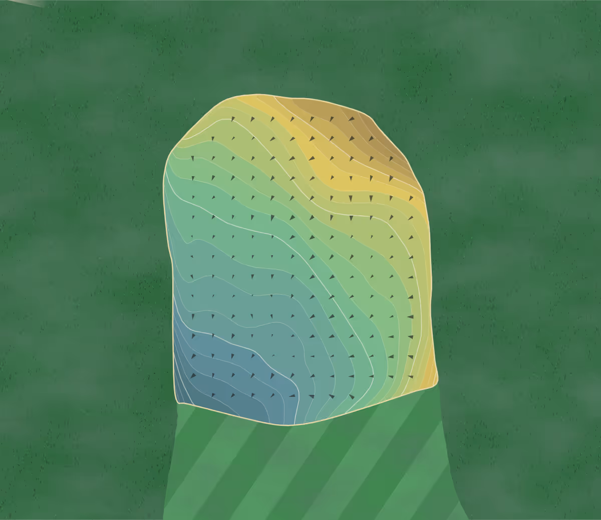 Green contour map of Longue Vue in Verona, Pennsylvania — 76 elevation contours at a 3-inch interval with fall-line arrows, traced from 1-meter lidar