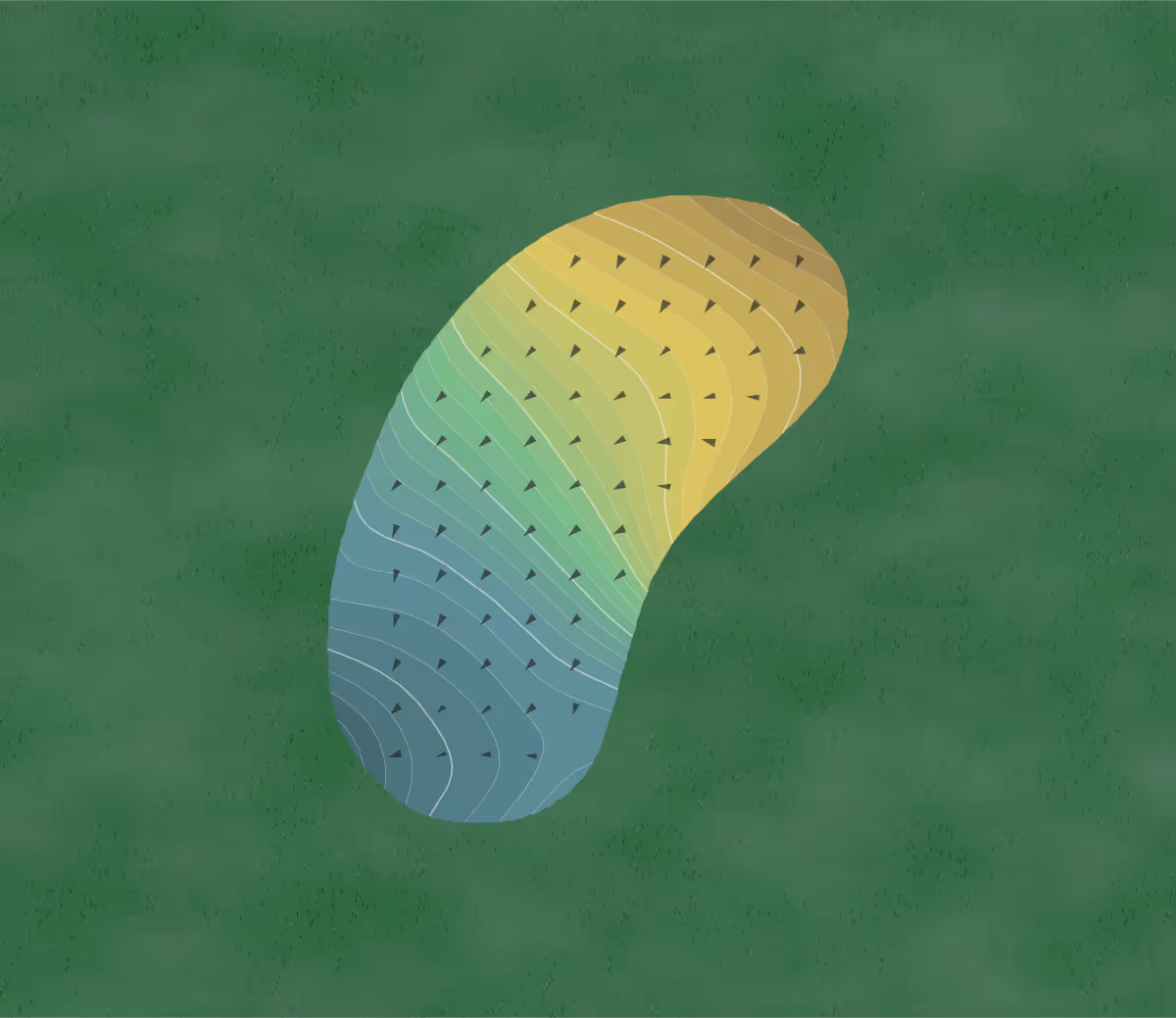 Green contour map of Los Lagos Golf Club in Ft. Mohave, Arizona — 242 elevation contours at a 3-inch interval with fall-line arrows, traced from 1-meter lidar