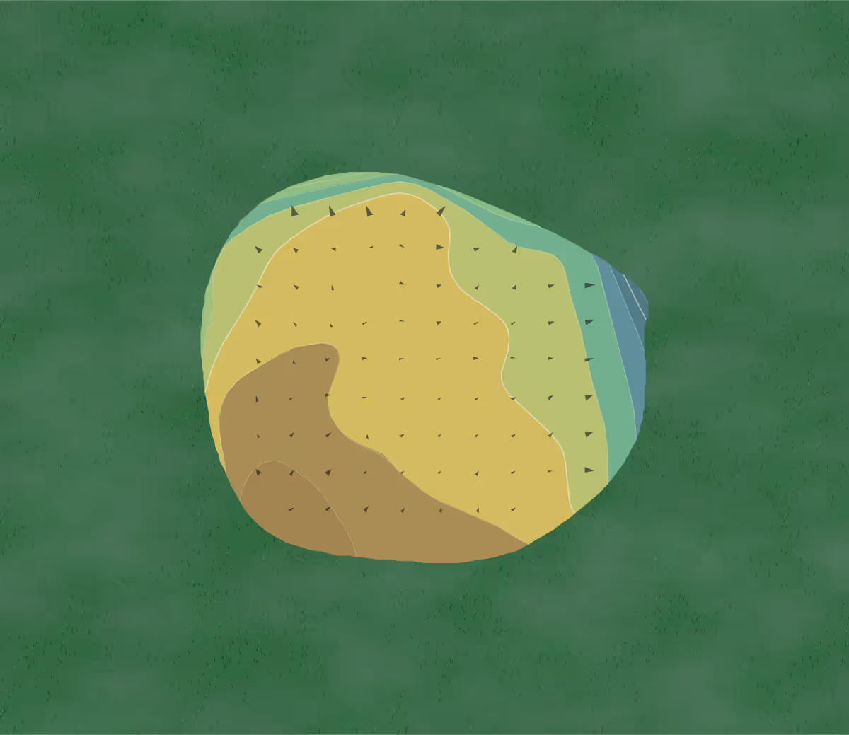 Green contour map of Lost Nation in Willoughby, Ohio — 92 elevation contours at a 3-inch interval with fall-line arrows, traced from 1-meter lidar