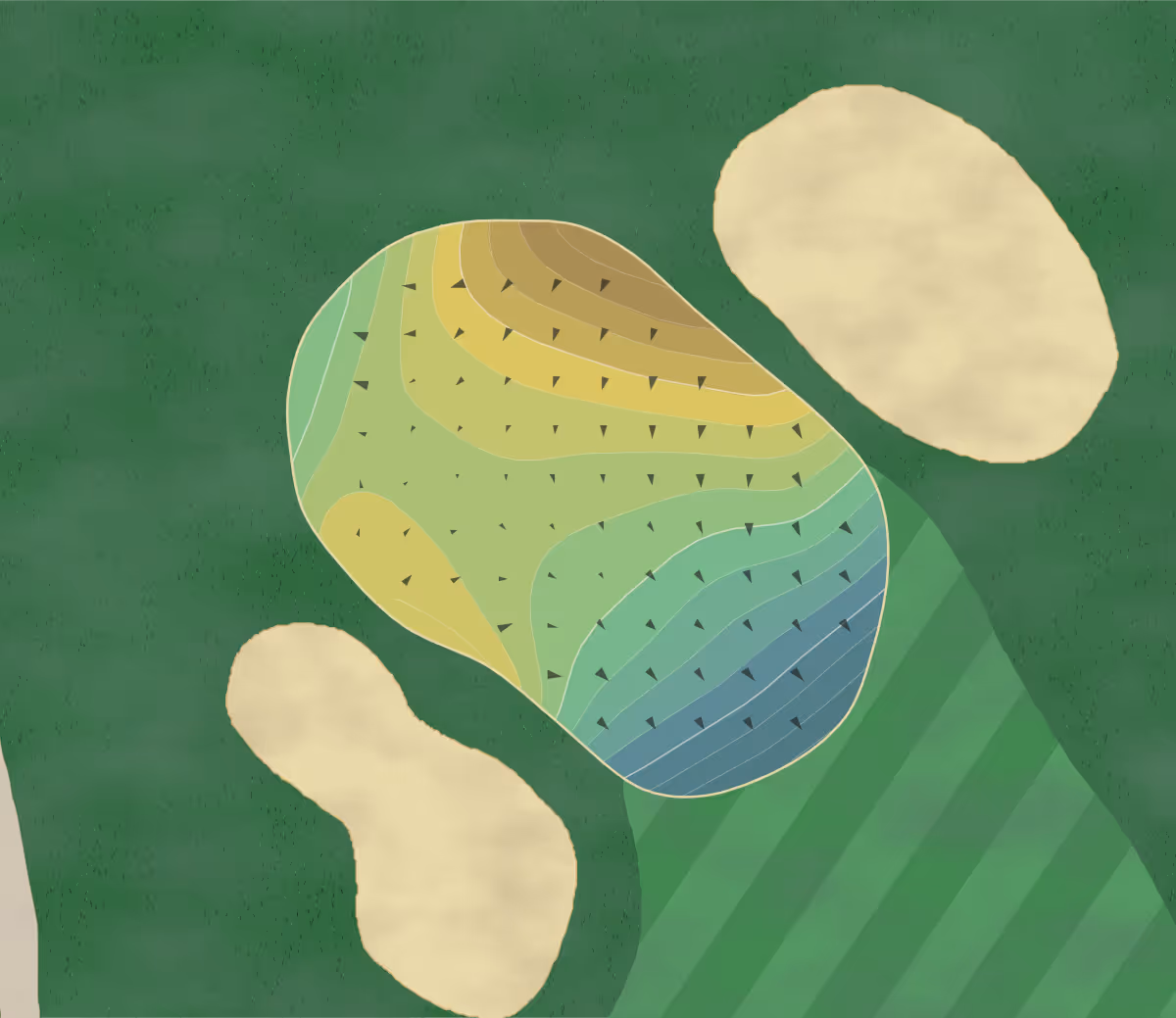 Green contour map of Loudoun Golf in Purcellville, Virginia — 187 elevation contours at a 3-inch interval with fall-line arrows, traced from 1-meter lidar