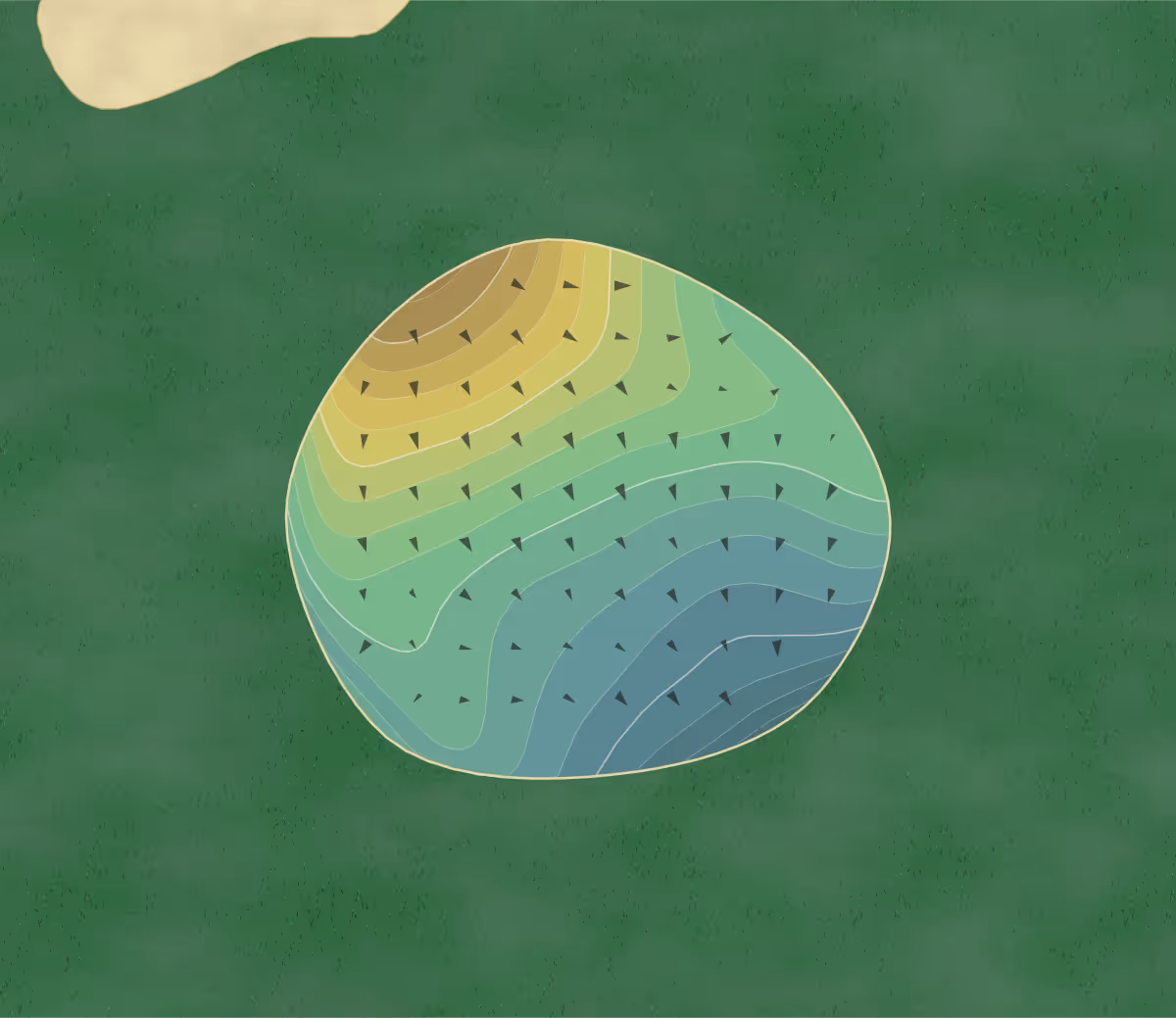 Green contour map of Lucky Hills in Franklin, Pennsylvania — 117 elevation contours at a 3-inch interval with fall-line arrows, traced from 1-meter lidar