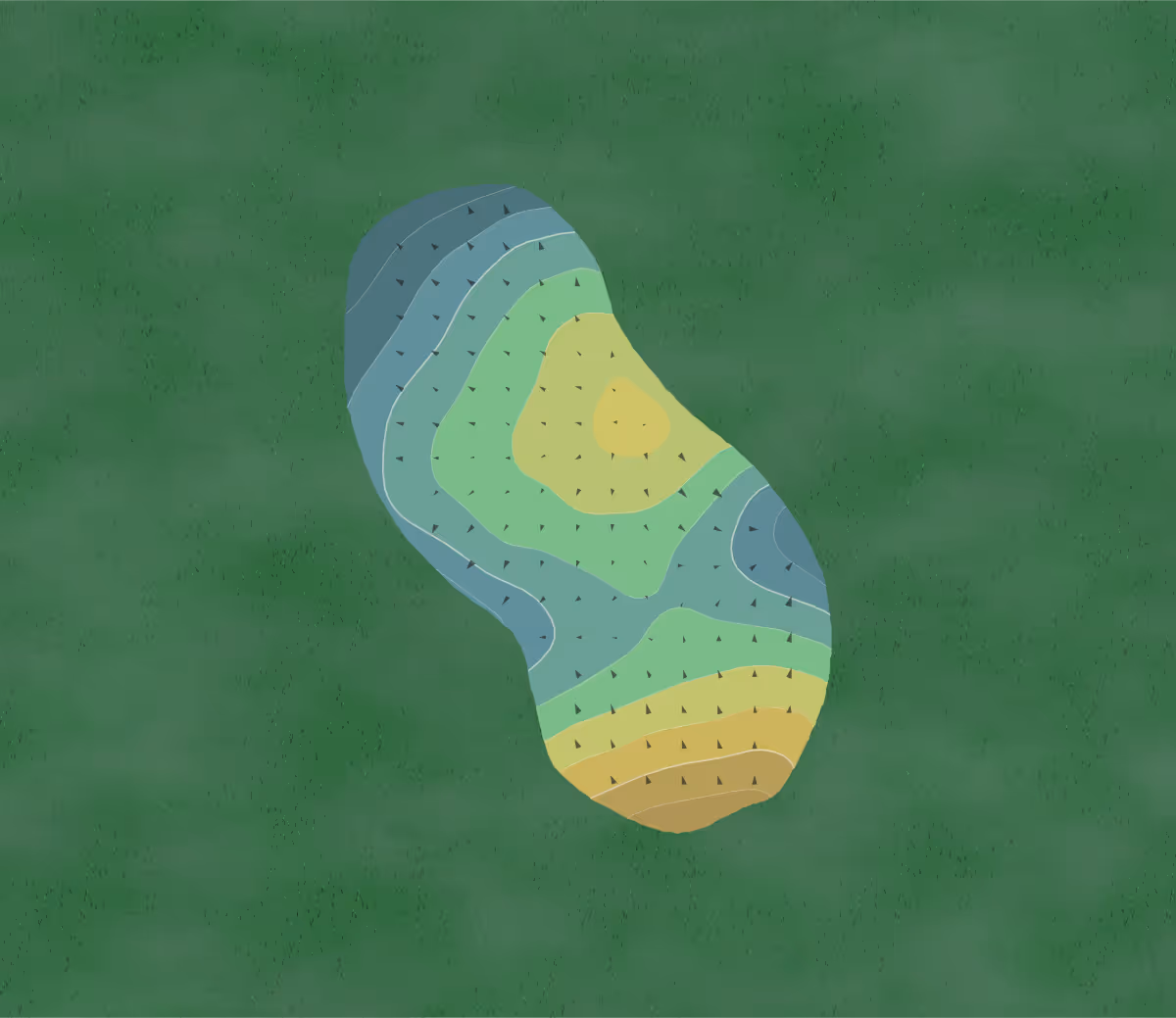 Green contour map of LynnDale's in Rice Lake, Wisconsin — 84 elevation contours at a 3-inch interval with fall-line arrows, traced from 1-meter lidar