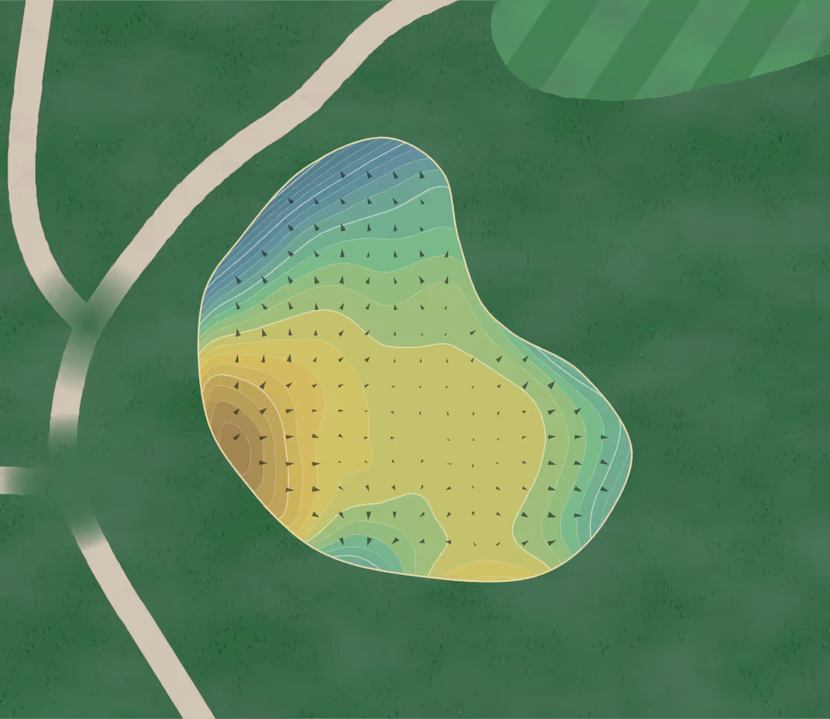 Green contour map of Madeline Island in La Point, Wisconsin — 234 elevation contours at a 3-inch interval with fall-line arrows, traced from 1-meter lidar