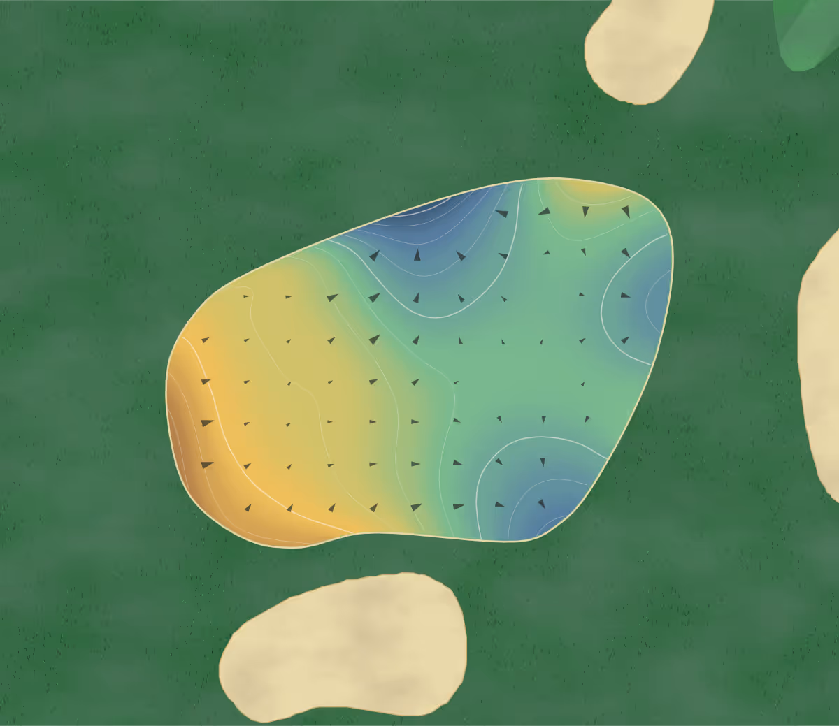 Green contour map of Magnolia Landing in Fort Myers, Florida: 150 elevation contours at a 3-inch interval with fall-line arrows, traced from 1-meter lidar