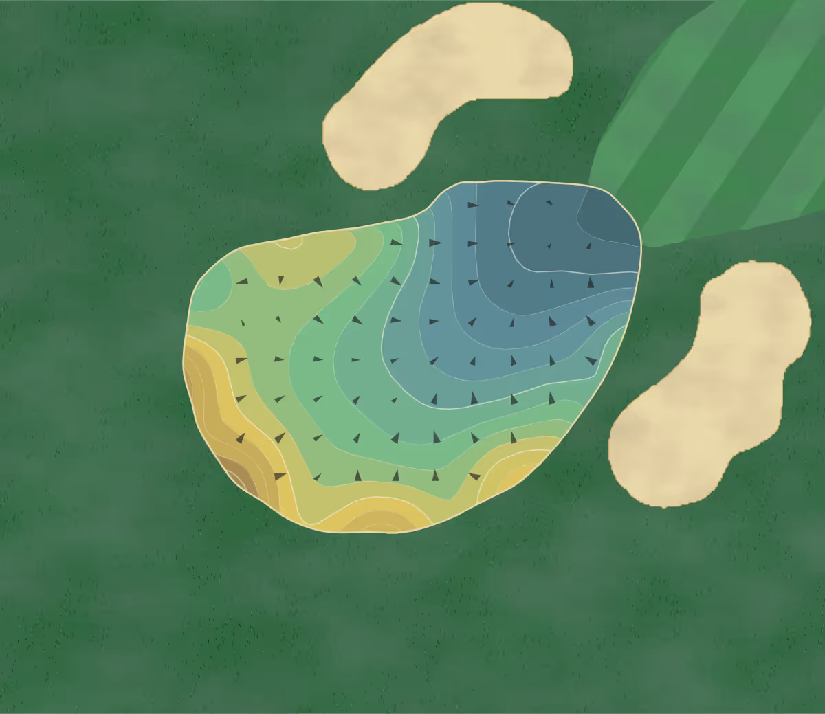 Green contour map of Majestic Oaks in Delavan, Wisconsin — 190 elevation contours at a 3-inch interval with fall-line arrows, traced from 1-meter lidar