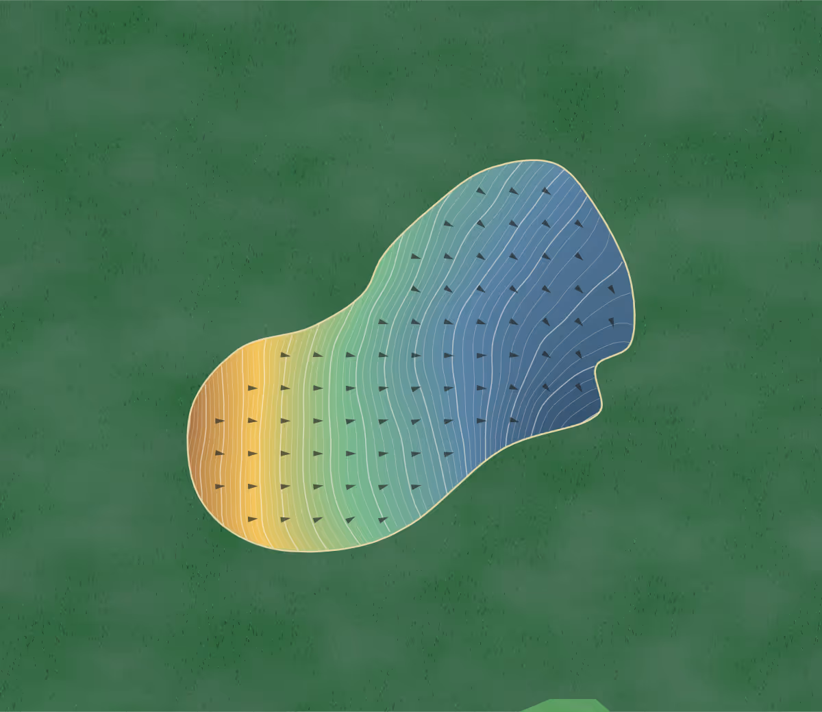 Green contour map of Mallard Creek in Lebanon, Oregon — 579 elevation contours at a 3-inch interval with fall-line arrows, traced from 1-meter lidar