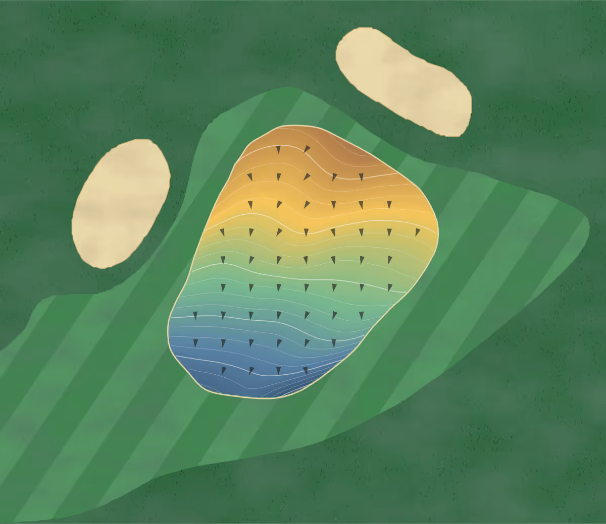Green contour map of Manor Golf in Sinking Spring, Pennsylvania: 230 elevation contours at a 3-inch interval with fall-line arrows, traced from 1-meter lidar