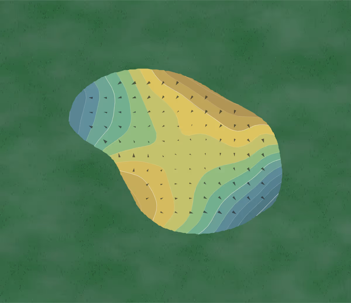 Green contour map of Marengo Ridge in Marengo, Illinois — 158 elevation contours at a 3-inch interval with fall-line arrows, traced from 1-meter lidar