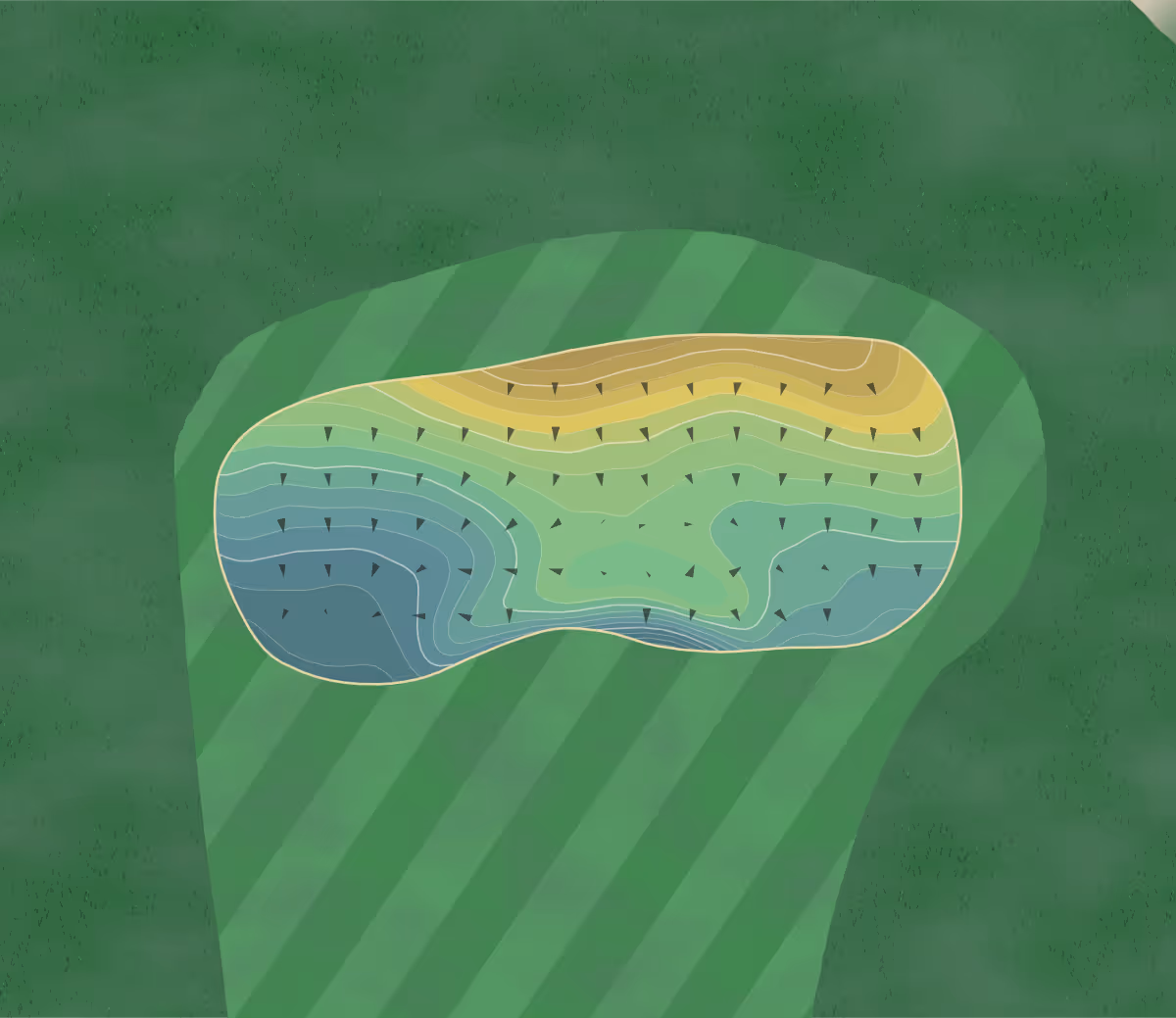 Green contour map of Marine Park in Brooklyn, New York — 252 elevation contours at a 3-inch interval with fall-line arrows, traced from 1-meter lidar