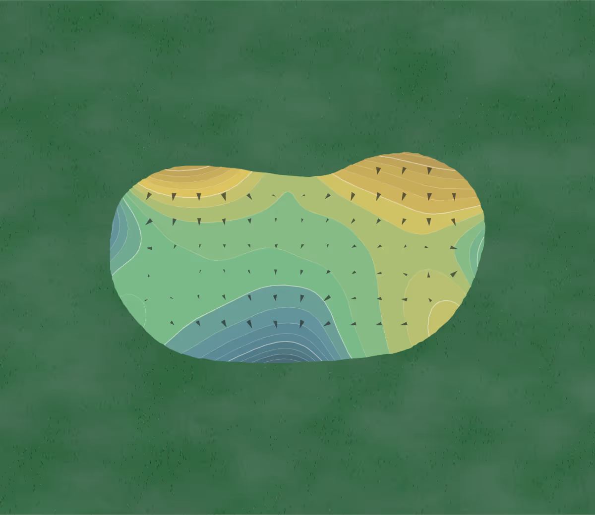 Green contour map of Marriott's Shadow Ridge Golf Club in Palm Desert, California — 343 elevation contours at a 3-inch interval with fall-line arrows, traced from 1-meter lidar
