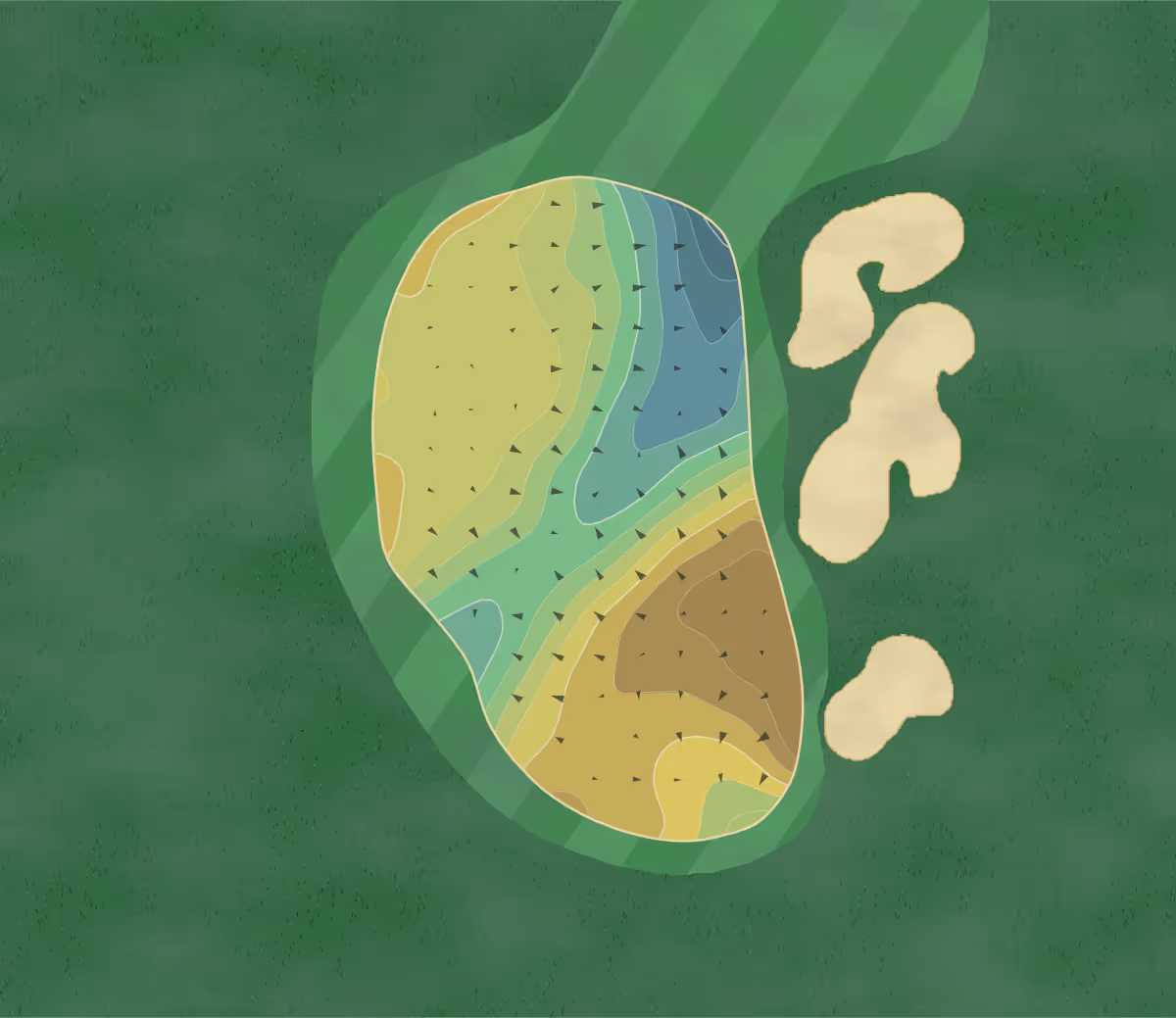 Green contour map of Marshwood in Savannah, Georgia — 157 elevation contours at a 3-inch interval with fall-line arrows, traced from 1-meter lidar