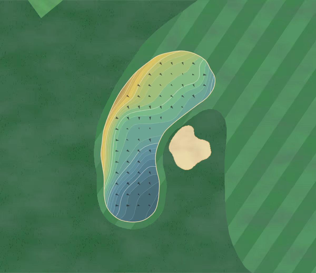 Green contour map of Martis Camp in Truckee, California — 259 elevation contours at a 3-inch interval with fall-line arrows, traced from 1-meter lidar