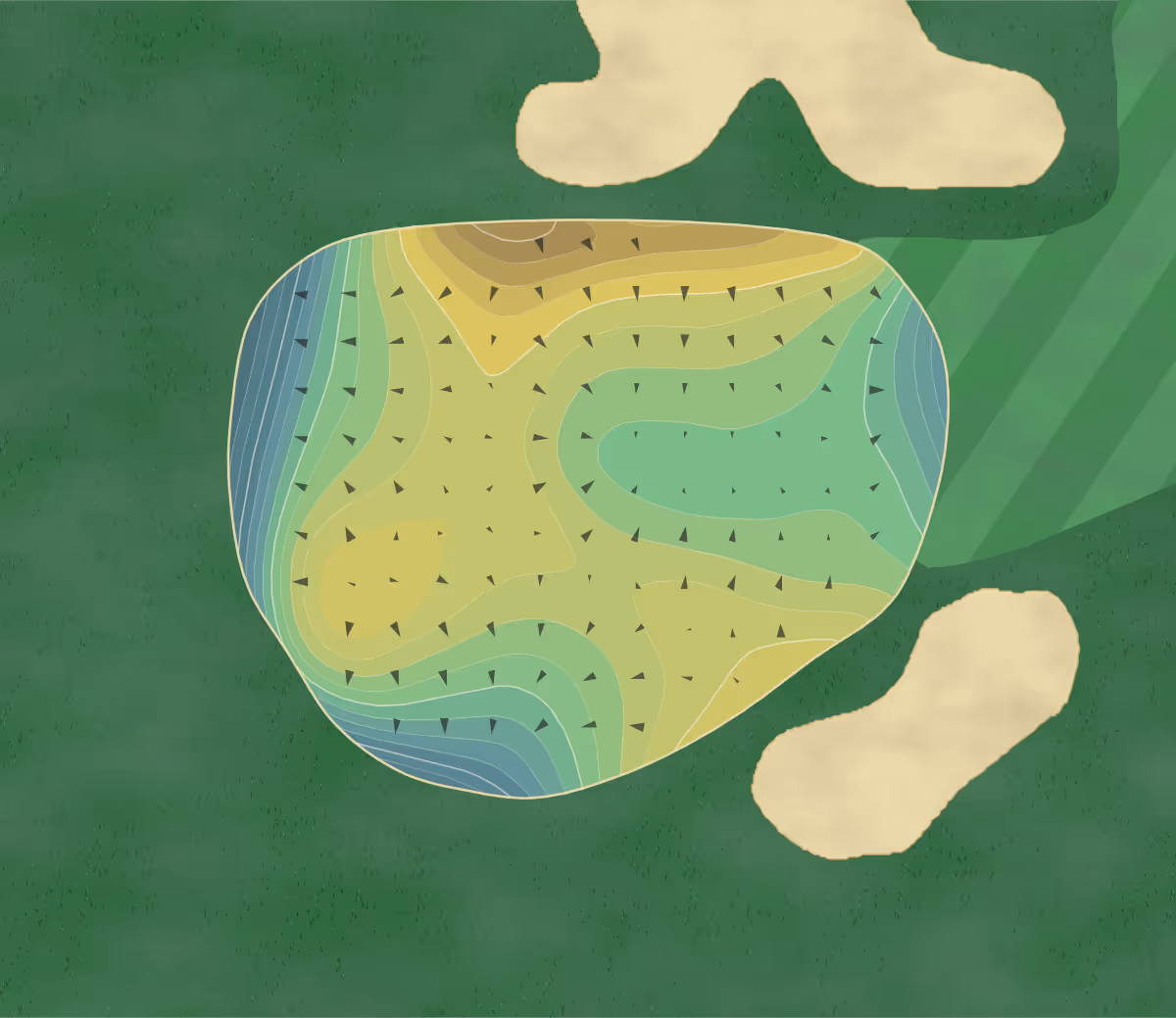 Green contour map of Maryland Golf in BEL AIR, Maryland — 313 elevation contours at a 3-inch interval with fall-line arrows, traced from 1-meter lidar