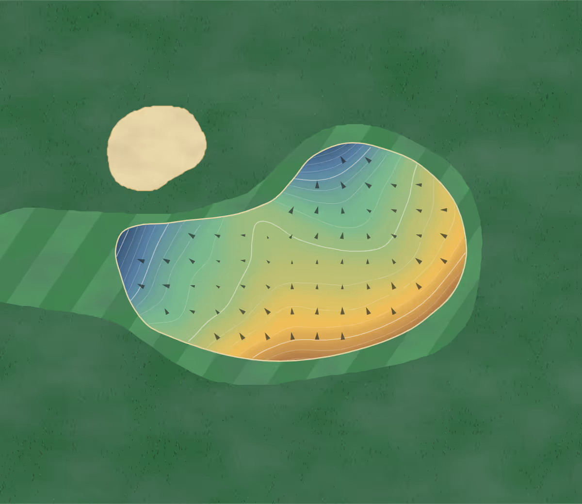 Green contour map of Maryland National in Catoctin, Maryland — 146 elevation contours at a 3-inch interval with fall-line arrows, traced from 1-meter lidar